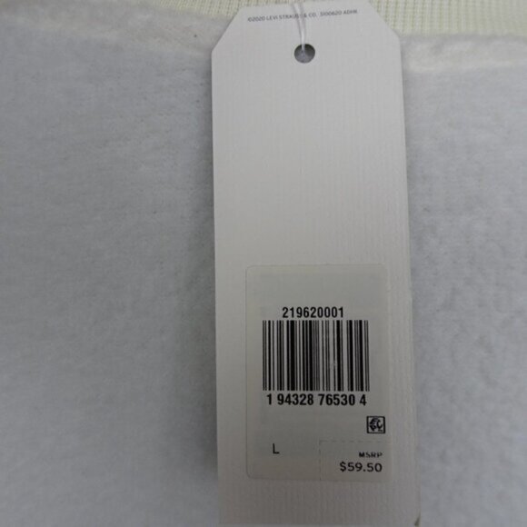 Levi’s Fleece Sweatshirt Women's Size L Ivory Crew Neck Pullover Cozy Furry - Picture 8 of 10